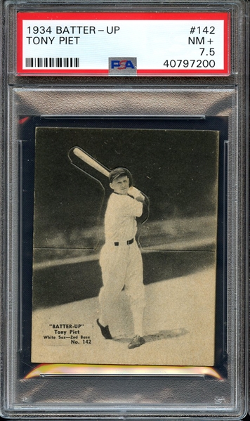 1934 BATTER-UP 142 TONY PIET PSA NM+ 7.5