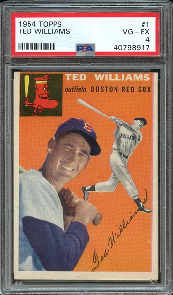 1954 TOPPS 1 TED WILLIAMS PSA VG-EX 4