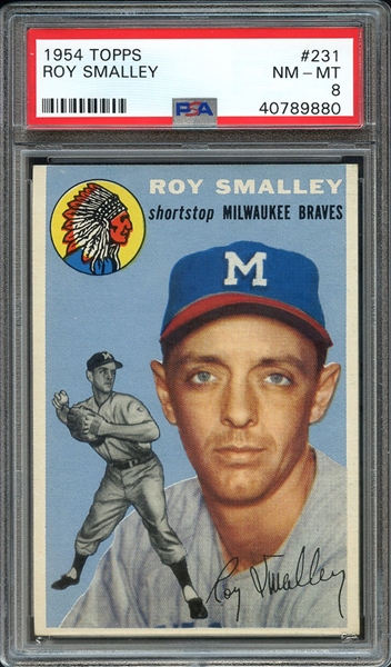 1954 TOPPS 231 ROY SMALLEY PSA NM-MT 8