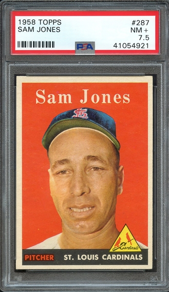 1958 TOPPS 287 SAM JONES PSA NM+ 7.5