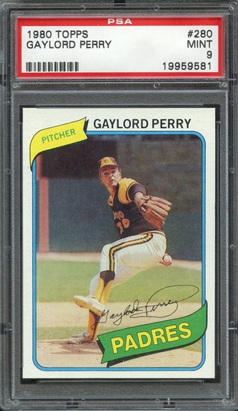 1980 TOPPS 280 GAYLORD PERRY PSA MINT 9