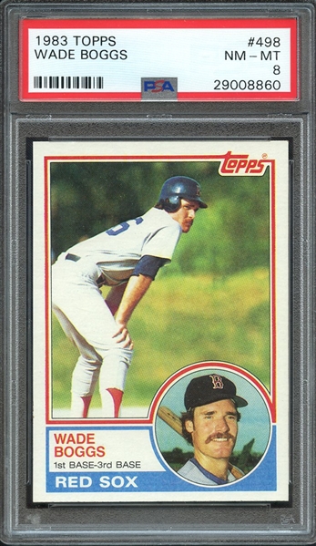 1983 TOPPS 498 WADE BOGGS RC PSA NM-MT 8