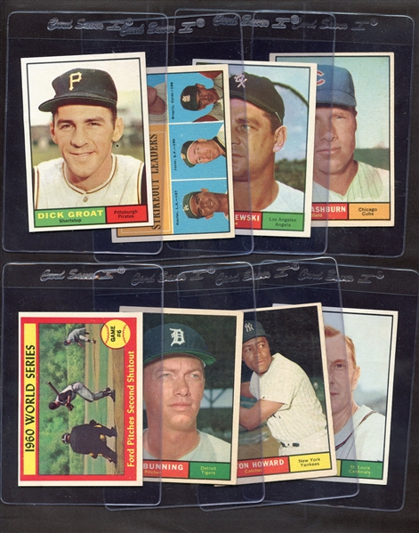 1961 TOPPS BASEBALL PARTIAL SET 433/587 - NICE EX-MT OVERALL