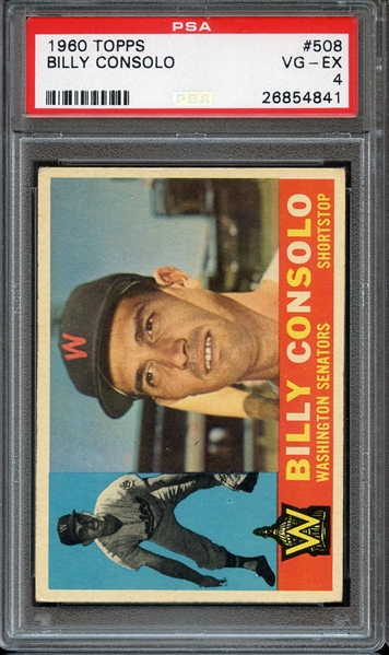 1960 TOPPS 508 BILLY CONSOLO PSA VG-EX 4