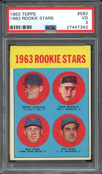1963 TOPPS 562 1963 ROOKIE STARS PSA VG 3