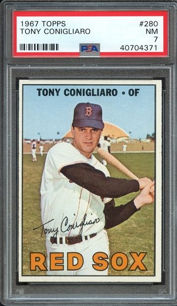 1967 TOPPS 280 TONY CONIGLIARO PSA NM 7