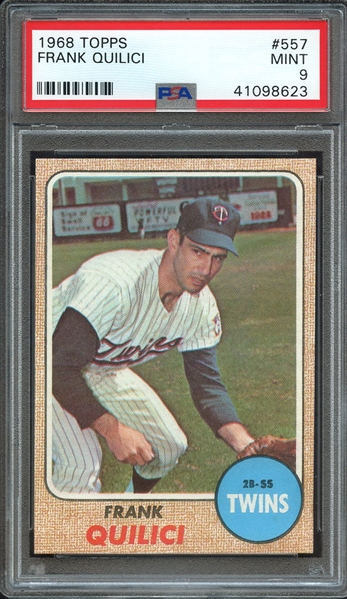 1968 TOPPS 557 FRANK QUILICI PSA MINT 9