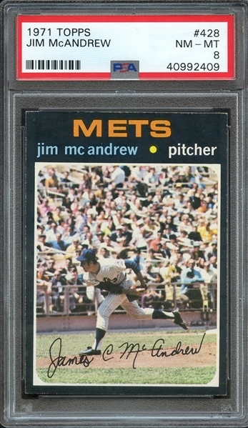1971 TOPPS 428 JIM McANDREW PSA NM-MT 8
