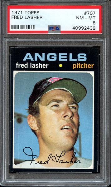 1971 TOPPS 707 FRED LASHER PSA NM-MT 8