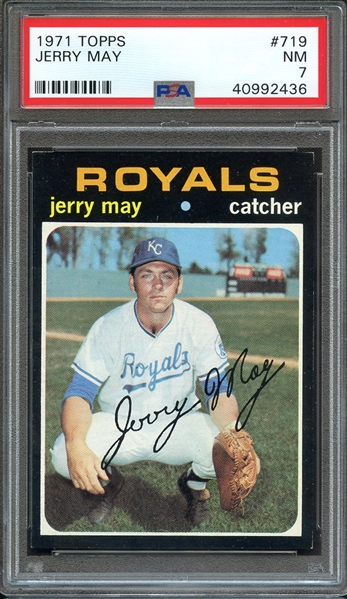 1971 TOPPS 719 JERRY MAY PSA NM 7