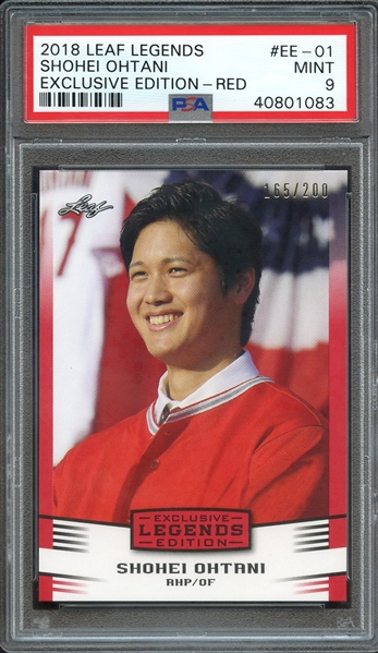 2018 LEAF LEGENDS EXCLUSIVE EDITION EE-01 SHOHEI OHTANI RED 165/200 PSA MINT 9