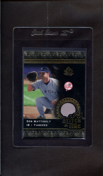2007 SP LEGENDARY CUTS STITCH IN TIME DON MATTINGLY GAME WORN JERSEY