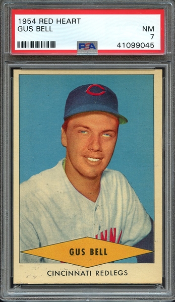 1954 RED HEART GUS BELL PSA NM 7