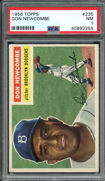 1956 TOPPS 235 DON NEWCOMBE PSA NM 7