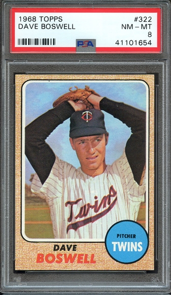 1968 TOPPS 322 DAVE BOSWELL PSA NM-MT 8