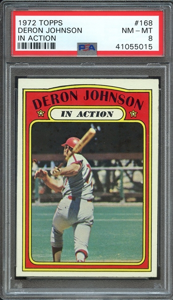1972 TOPPS 168 DERON JOHNSON IN ACTION PSA NM-MT 8