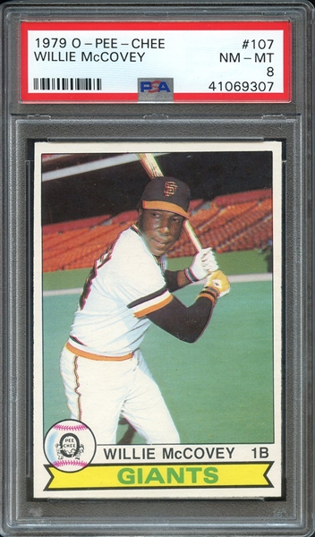 1979 O-PEE-CHEE 107 WILLIE McCOVEY PSA NM-MT 8