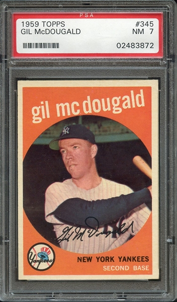 1959 TOPPS 345 GIL McDOUGALD PSA NM 7