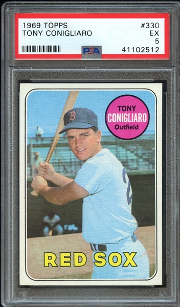 1969 TOPPS 330 TONY CONIGLIARO PSA EX 5