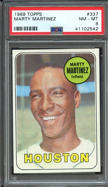 1969 TOPPS 337 MARTY MARTINEZ PSA NM-MT 8