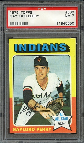 1975 TOPPS 530 GAYLORD PERRY PSA NM 7