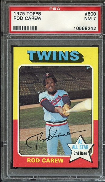 1975 TOPPS 600 ROD CAREW PSA NM 7