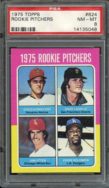 1975 TOPPS 624 ROOKIE PITCHERS PSA NM-MT 8