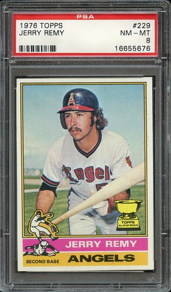 1976 TOPPS 229 JERRY REMY PSA NM-MT 8
