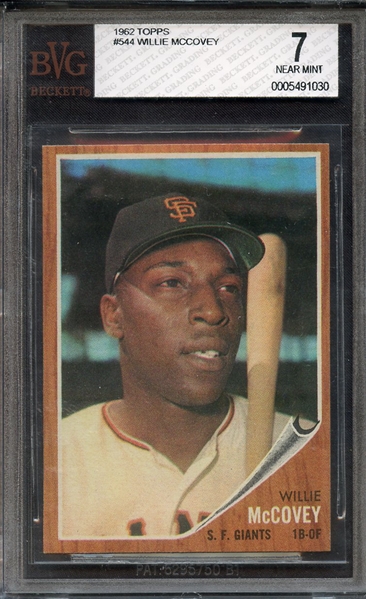 1962 TOPPS 544 WILLIE MCCOVEY BVG NM 7