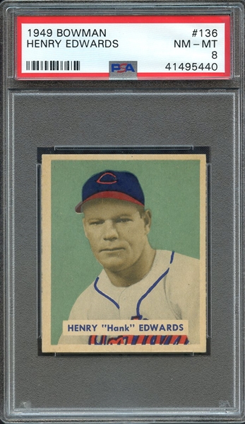 1949 BOWMAN 136 HENRY EDWARDS PSA NM-MT 8