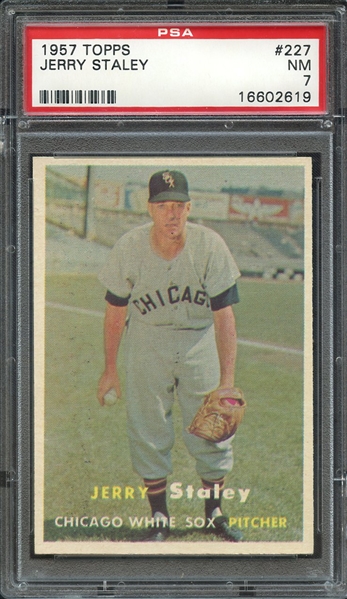 1957 TOPPS 227 JERRY STALEY PSA NM 7