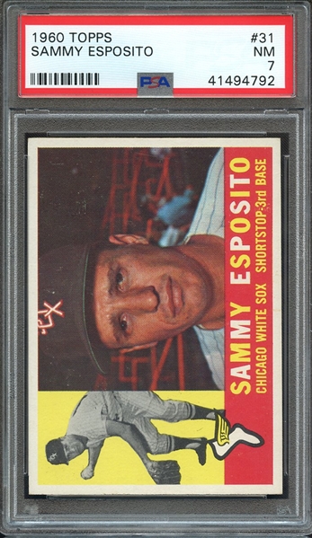 1960 TOPPS 31 SAMMY ESPOSITO PSA NM 7