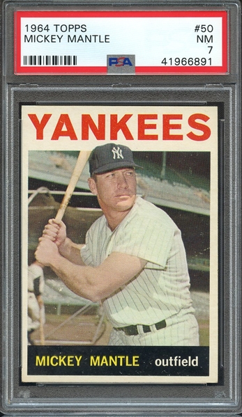 1964 TOPPS 50 MICKEY MANTLE PSA NM 7