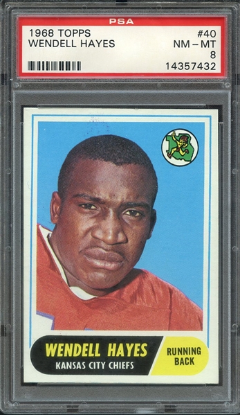 1968 TOPPS 40 WENDELL HAYES PSA NM-MT 8