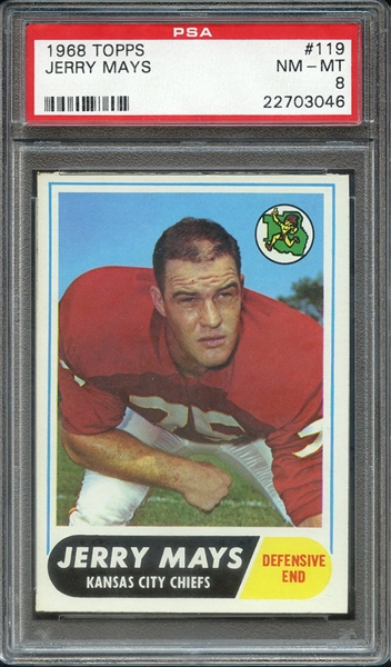 1968 TOPPS 119 JERRY MAYS PSA NM-MT 8