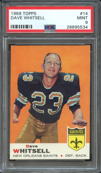 1969 TOPPS 14 DAVE WHITSELL PSA MINT 9
