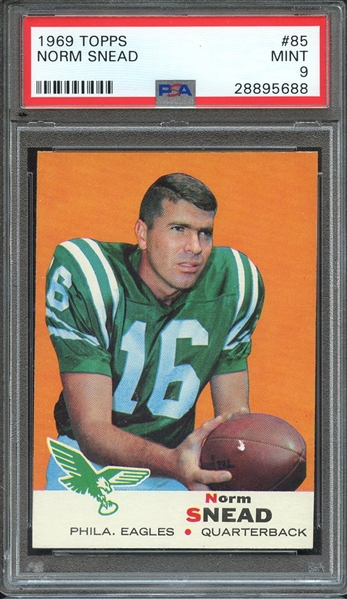 1969 TOPPS 85 NORM SNEAD PSA MINT 9