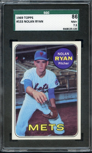 1969 TOPPS 533 NOLAN RYAN SGC NM+ 86 / 7.5