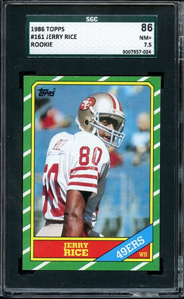 1986 TOPPS 161 JERRY RICE RC SGC NM+ 86 / 7.5