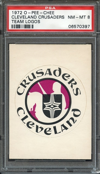 1972-73 O-PEE-CHEE TEAM LOGOS CLEVELAND CRUSADERS PSA NM-MT 8