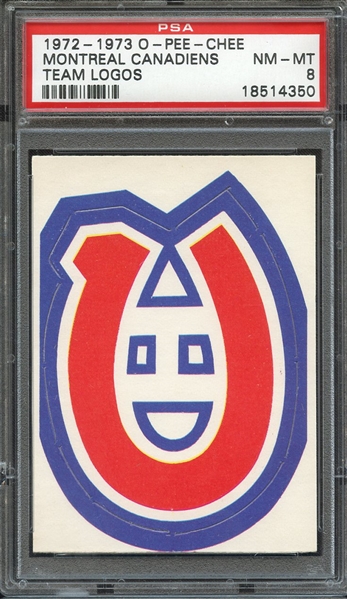 1972-73 O-PEE-CHEE TEAM LOGOS MONTREAL CANADIENS PSA NM-MT 8