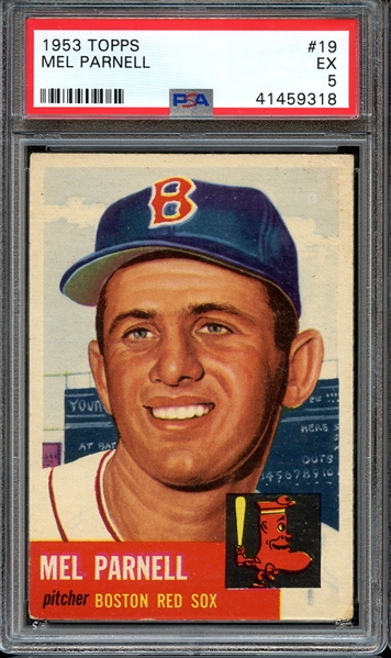 1953 TOPPS 19 MEL PARNELL PSA EX 5