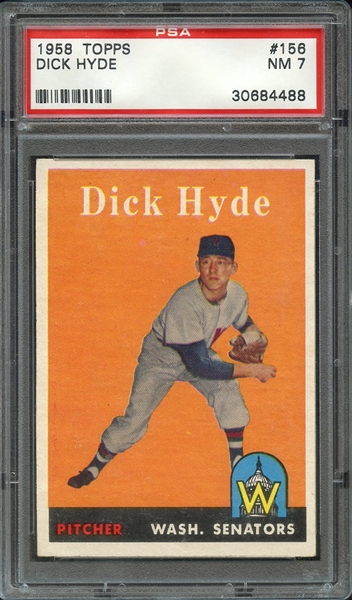 1958 TOPPS 156 DICK HYDE PSA NM 7