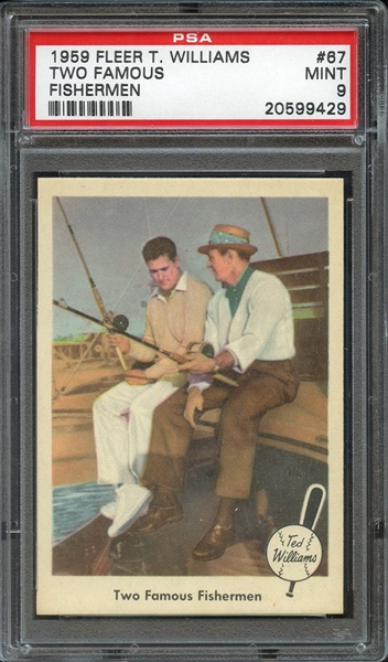 1959 FLEER TED WILLIAMS 67 TWO FAMOUS FISHERMEN PSA MINT 9