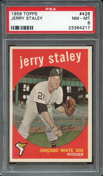 1959 TOPPS 426 JERRY STALEY PSA NM-MT 8