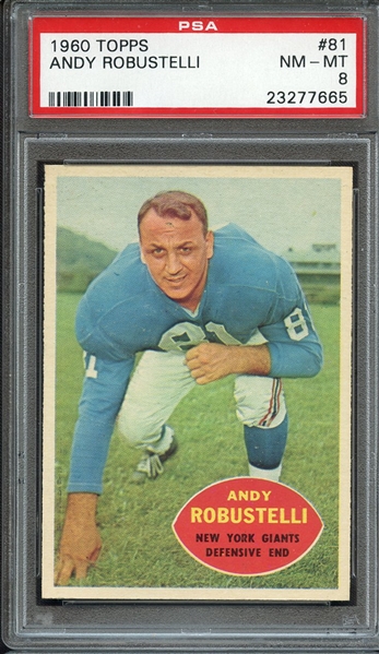 1960 TOPPS 81 ANDY ROBUSTELLI PSA NM-MT 8