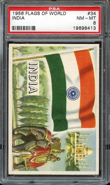 1956 FLAGS OF WORLD 34 INDIA PSA NM-MT 8