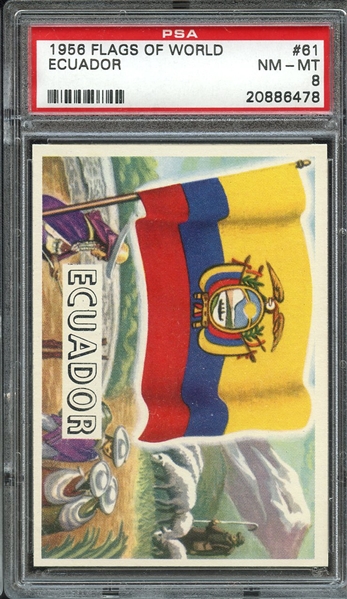 1956 FLAGS OF WORLD 61 ECUADOR PSA NM-MT 8