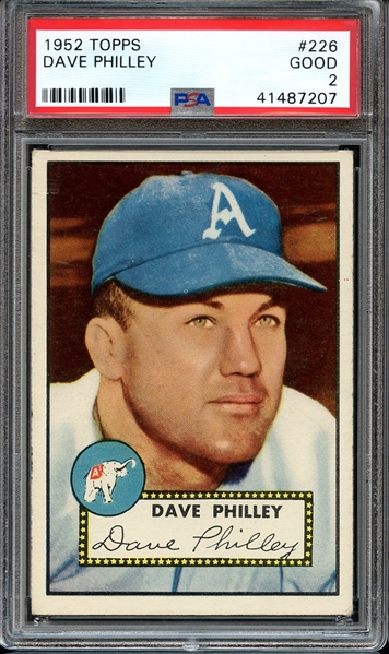 1952 TOPPS 226 DAVE PHILLEY PSA GOOD 2
