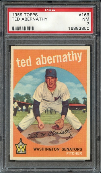 1959 TOPPS 169 TED ABERNATHY PSA NM 7